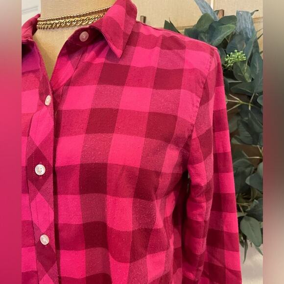 Vineyard Vines Red/Pink Check Button Down Shirt 4 - Picture 2 of 10